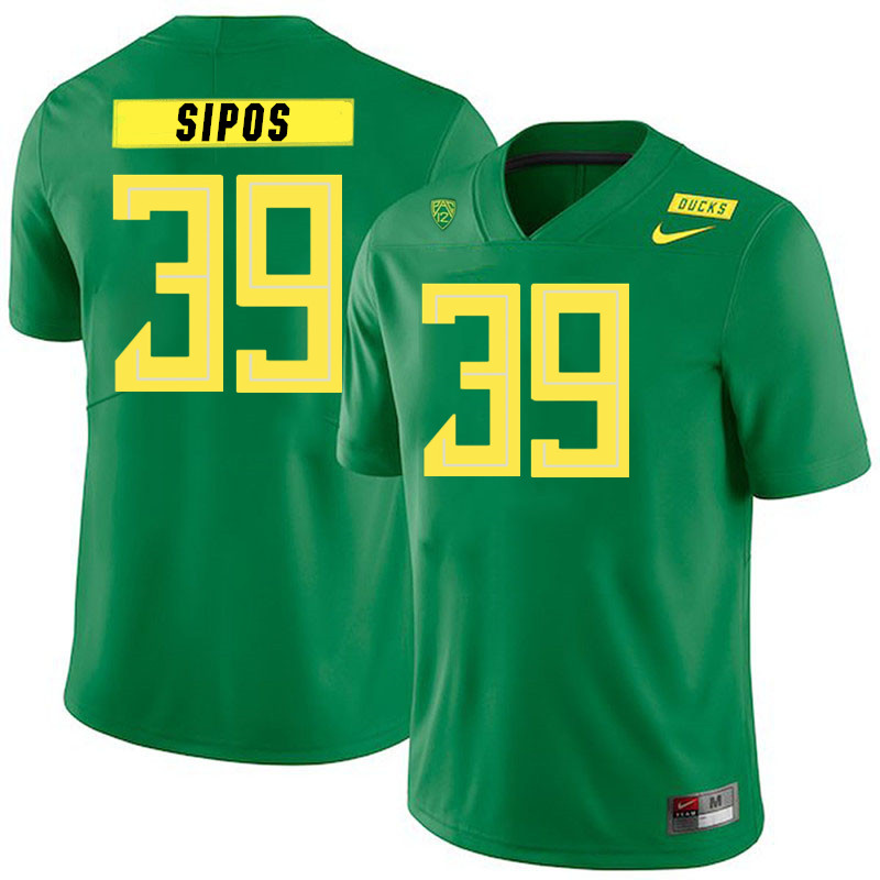 Men #39 Dane Sipos Oregon Ducks College Football Jerseys Stitched Sale-Green - Click Image to Close